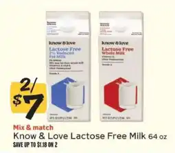 Winn Dixie Know & Love Lactose Free Milk offer