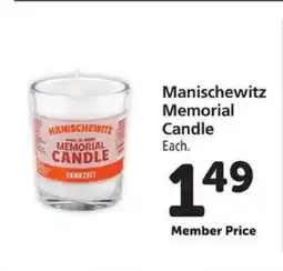 Safeway Manischewitz Memorial Candle offer