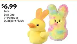 Aldi Dan Dee 9 Peeps or Quackerz Plush offer