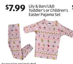 Aldi Lily & Dan/L&D Toddler's or Children's Easter Pajama Set offer