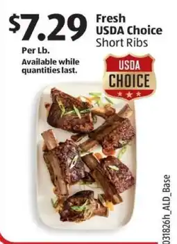 Aldi Fresh USDA Choice Short Ribs offer