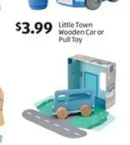 Aldi Little Town Wooden Car or Pull Toy offer