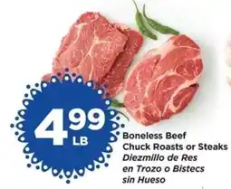 Food 4 Less Boneless Beef Chuck Roasts or Steaks offer