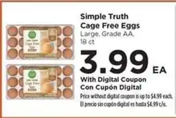 Food 4 Less Simple Truth Cage-Free Eggs offer
