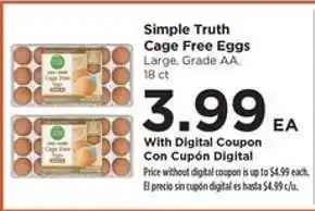 Food 4 Less Simple Truth Cage-Free Eggs offer