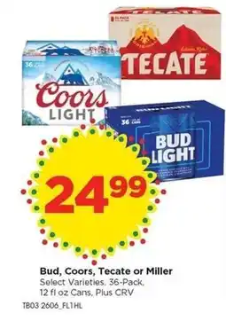 Food 4 Less Bud, Coors, Tecate or Miller offer