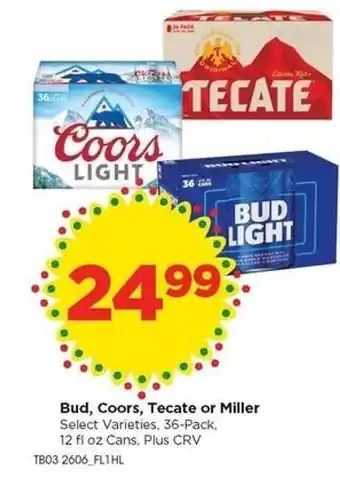 Food 4 Less Bud, Coors, Tecate or Miller offer