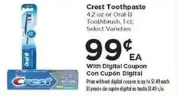 Food 4 Less Crest Toothpaste offer