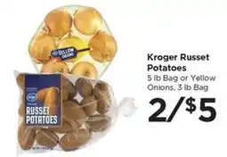 Food 4 Less Kroger Russet Potatoes or Yellow Onions offer