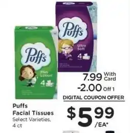 Kroger Puffs Facial Tissues offer