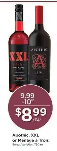 Kroger Apothic, XXL or Ménage à Trois offer