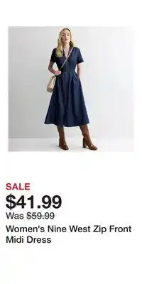 Kohl's Women's Nine West Zip Front Midi Dress offer