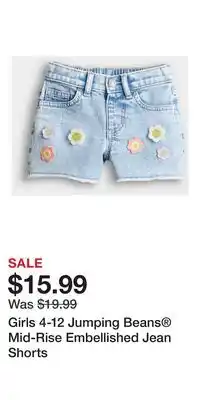 Kohl's Girls 4-12 Jumping Beans Mid-Rise Embellished Jean Shorts offer