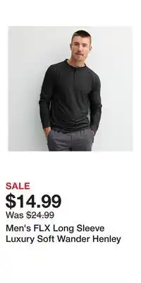 Kohl's Men's FLX Long Sleeve Luxury Soft Wander Henley offer