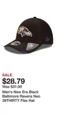Kohl's Men's New Era Black Baltimore Ravens Neo 39THIRTY Flex Hat offer
