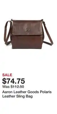 Kohl's Aaron Leather Goods Polaris Leather Sling Bag offer