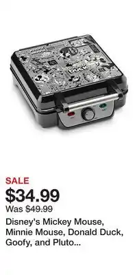 Kohl's Disney's Mickey Mouse, Minnie Mouse, Donald Duck, Goofy, and Pluto Retro Designs Waffle Maker offer
