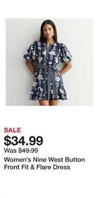 Kohl's Women's Nine West Button Front Fit & Flare Dress offer