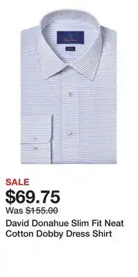 Nordstrom David Donahue Slim Fit Neat Cotton Dobby Dress Shirt offer