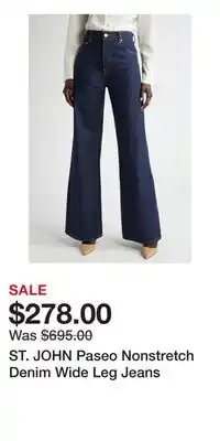 Nordstrom ST. JOHN Paseo Nonstretch Denim Wide Leg Jeans offer