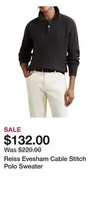 Nordstrom Reiss Evesham Cable Stitch Polo Sweater offer