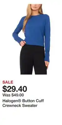 Nordstrom Halogen Button Cuff Crewneck Sweater offer