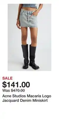 Nordstrom Acne Studios Macaria Logo Jacquard Denim Miniskirt offer