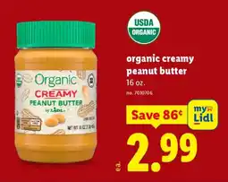 Lidl Organic creamy peanut butter offer