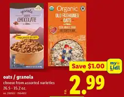 Lidl Oats or granola offer