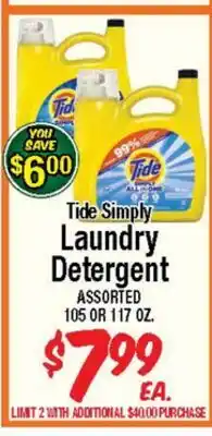 Western Beef Tide Simply Laundry Detergent offer