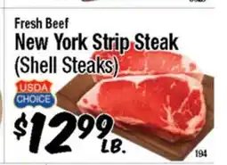 Western Beef Fresh Beef New York Strip Steak (Shell Steaks) offer