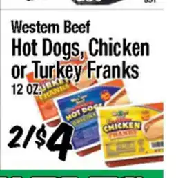 Western Beef Western Beef Hot Dogs, Chicken or Turkey Franks offer