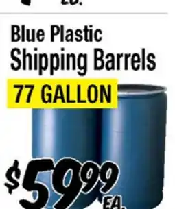 Western Beef Blue Plastic Shipping Barrels offer