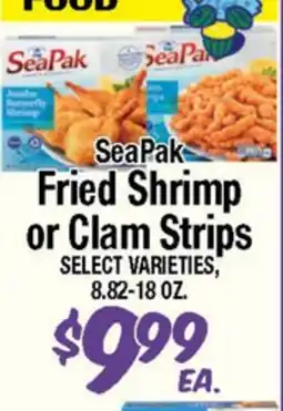 Western Beef SeaPak Fried Shrimp or Clam Strips offer