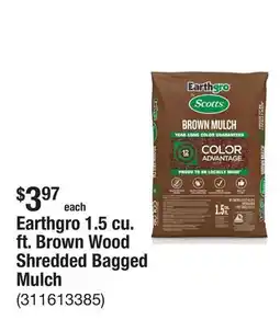 The Home Depot Earthgro 1.5 cu. ft. Brown Wood Shredded Bagged Mulch offer