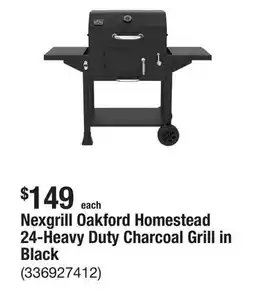 The Home Depot Nexgrill Oakford Homestead 24-Heavy Duty Charcoal Grill in Black offer