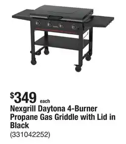 The Home Depot Nexgrill Daytona 4-Burner Propane Gas Griddle with Lid in Black offer