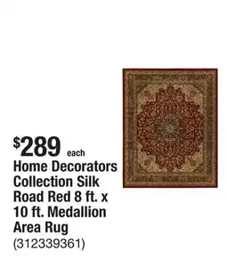 The Home Depot Home Decorators Collection Silk Road Red 8 ft. x 10 ft. Medallion Area Rug offer