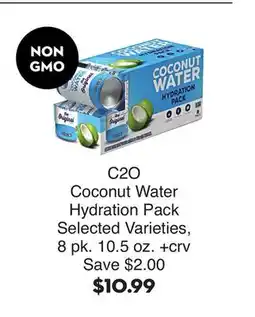 Bristol Farms C2O Coconut Water Hydration Pack offer