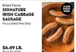 Bristol Farms Bristol Farms SIGNATURE IRISH CABBAGE SAUSAGE offer