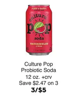 Bristol Farms Culture Pop Probiotic Soda offer