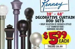 Ollie's Kenney 28-48 DECORATIVE CURTAIN ROD SETS offer