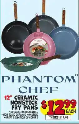 Ollie's 12 CERAMIC NONSTICK FRY PANS offer
