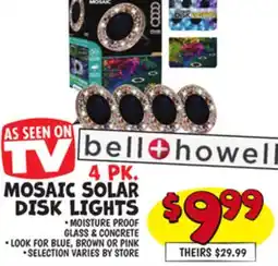 Ollie's BELL+HOWELL 4 PK. MOSAIC SOLAR DISK LIGHTS offer