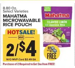 Food Lion Mahatma Microwavable Rice Pouch offer