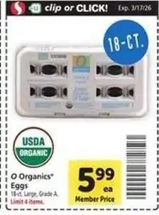 Safeway O Organics Eggs offer