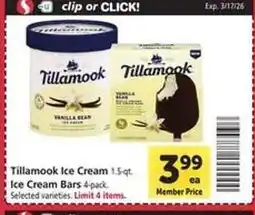 Safeway Tillamook Ice Cream offer