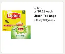 Walgreens Lipton Tea Bags offer