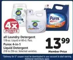 Safeway Laundry Detergent offer
