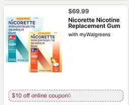 Walgreens Nicorette Nicotine Replacement Gum offer